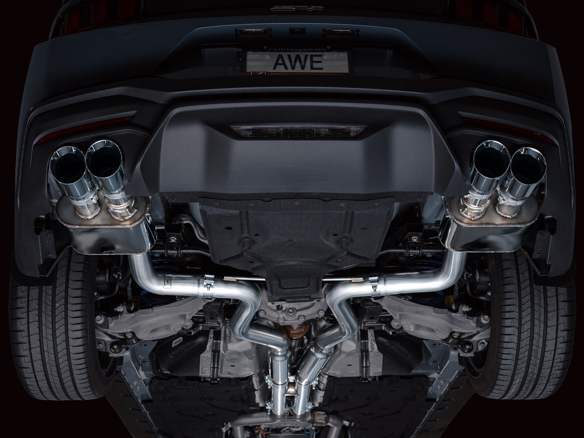 AWE SwitchPath™ Exhaust for S650 Ford Mustang GT Fastback - Quad Chrome Silver Tips