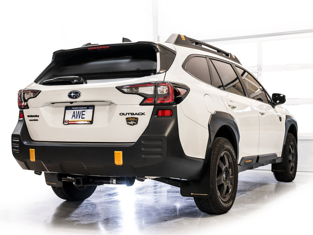 AWE 0FG Exhaust for Subaru Outback 2.4T - Dual BashGuards
