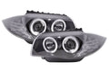 BMW 1-series E81 E82 E87 E88 Black Angel Eyes Headlight Set (2004-2011)