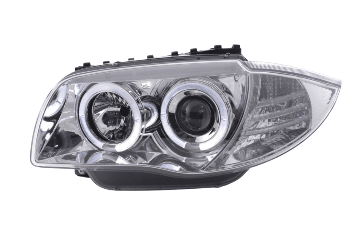 BMW 1-series E81 E82 E87 E88 Chrome Angel Eyes Headlight Set (2004 to 2011)