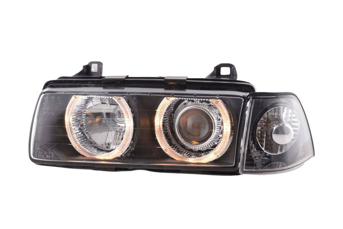 BMW 3 Series E36 Sedan Black Angel Eyes LED Headlights (1992 - 1998)