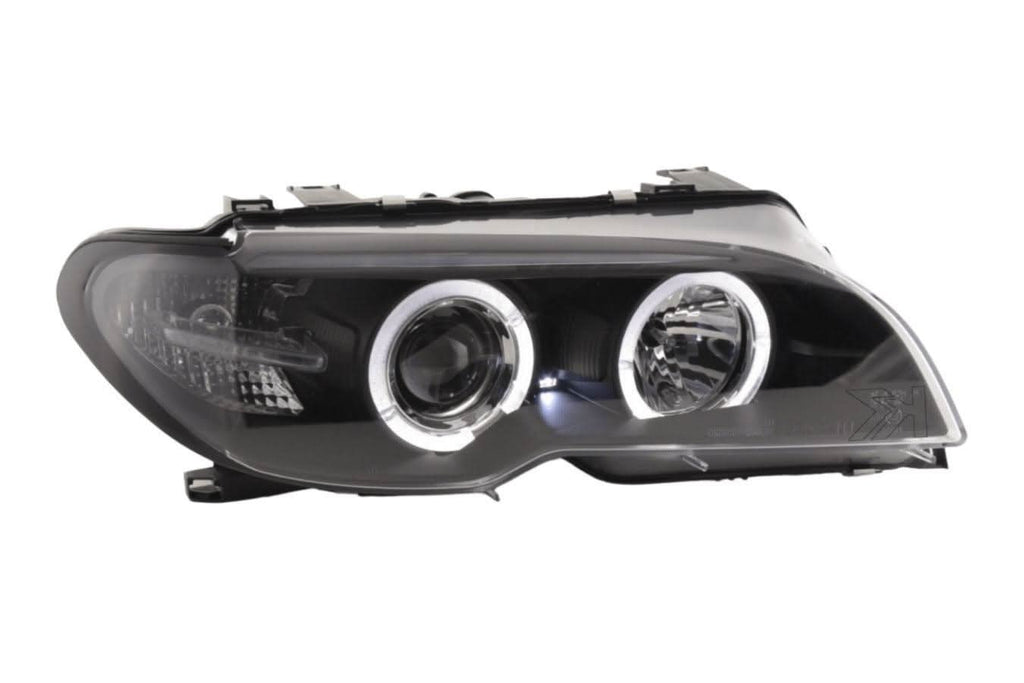 BMW 3-series E46 Coupe/Convertible Black Xenon Angel Eyes Headlights (2003-2005)