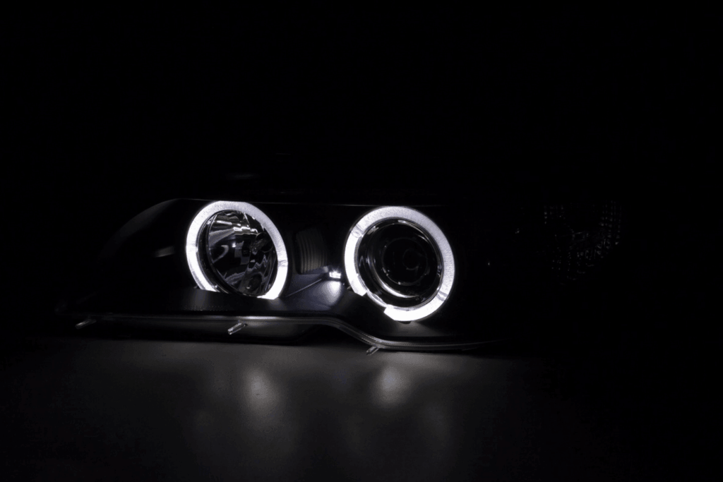 BMW 3-series E46 Coupe/Convertible Black Xenon Angel Eyes Headlights (2003-2005)