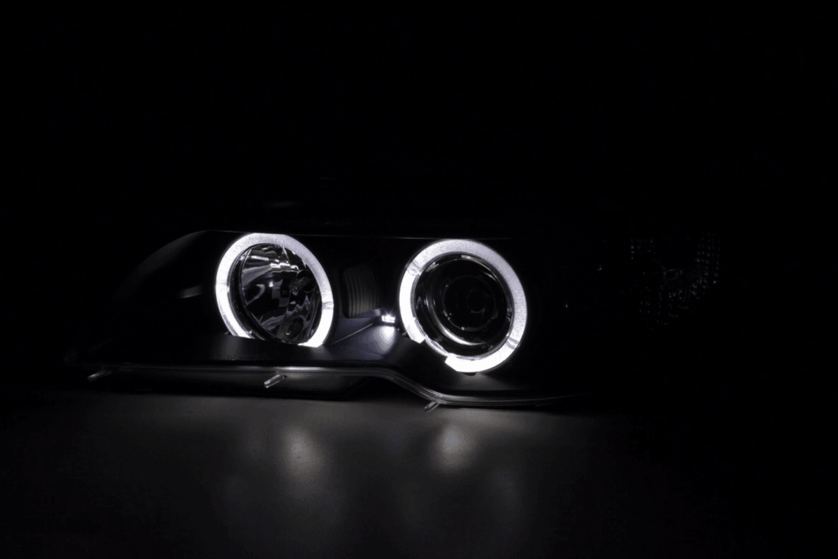 BMW 3-series E46 Coupe/Convertible Black Xenon Angel Eyes Headlights (2003-2005)