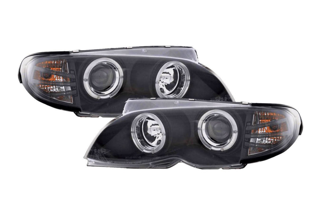 BMW 3-series E46 Sedan/Touring Black Angel Eyes Headlight Set (2002-2005)