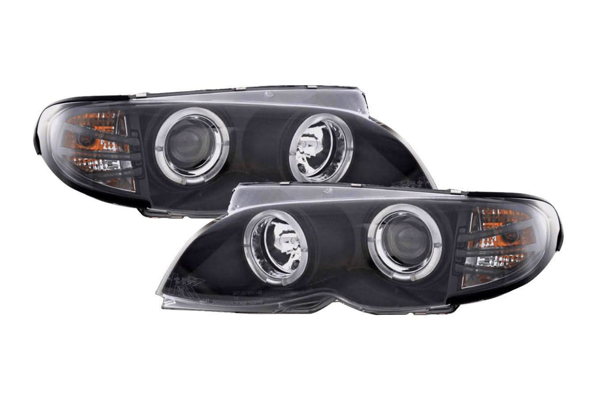 BMW 3-series E46 Sedan/Touring Black Angel Eyes Headlight Set (2002-2005)