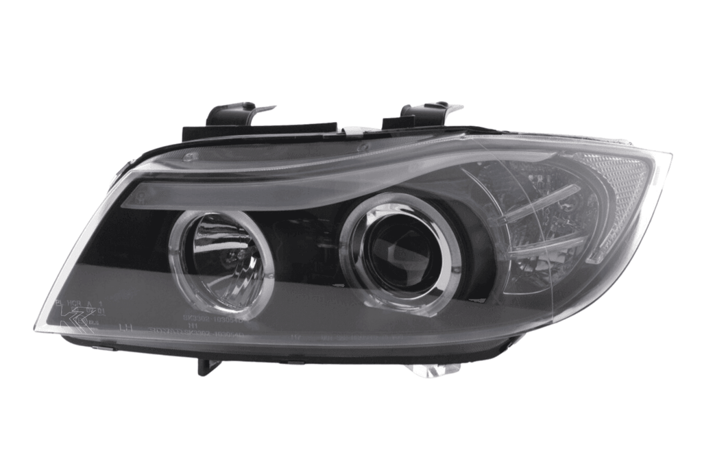 BMW 3-series E90 E91 Black Angel Eyes LED Headlight Set (2005-2012)