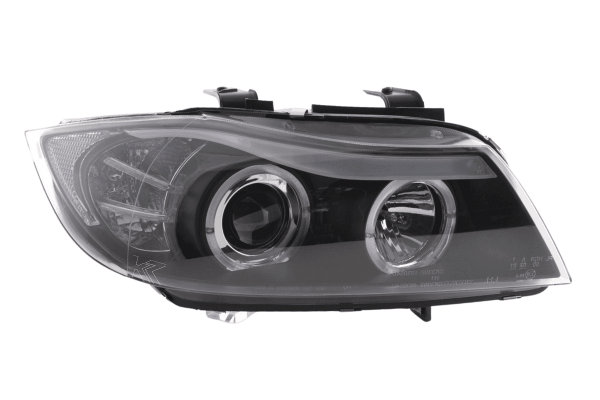 BMW 3-series E90 E91 Black Angel Eyes LED Headlight Set (2005-2012)