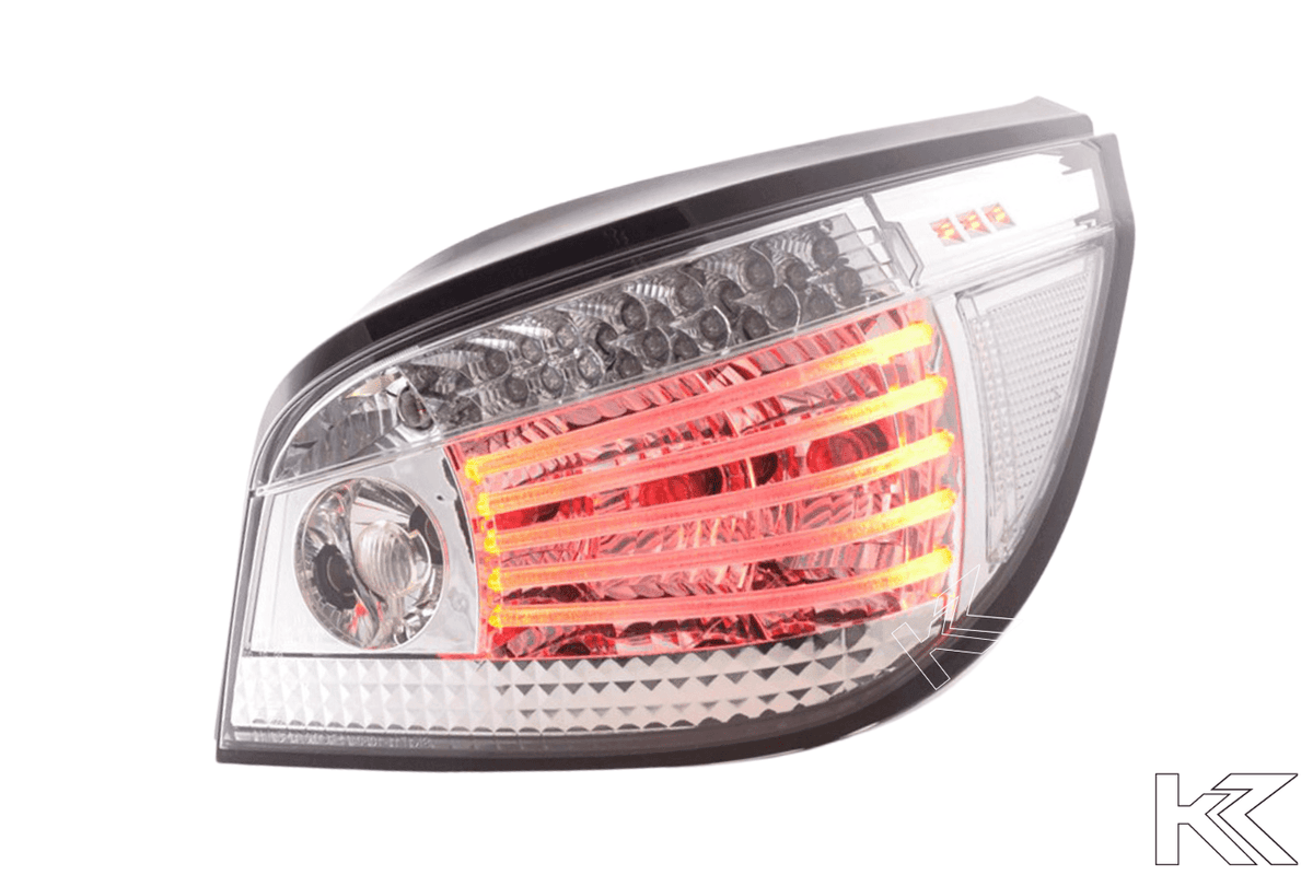 BMW 5-series E60 Sedan Chrome Clear LED Taillights Set (2007-2009)