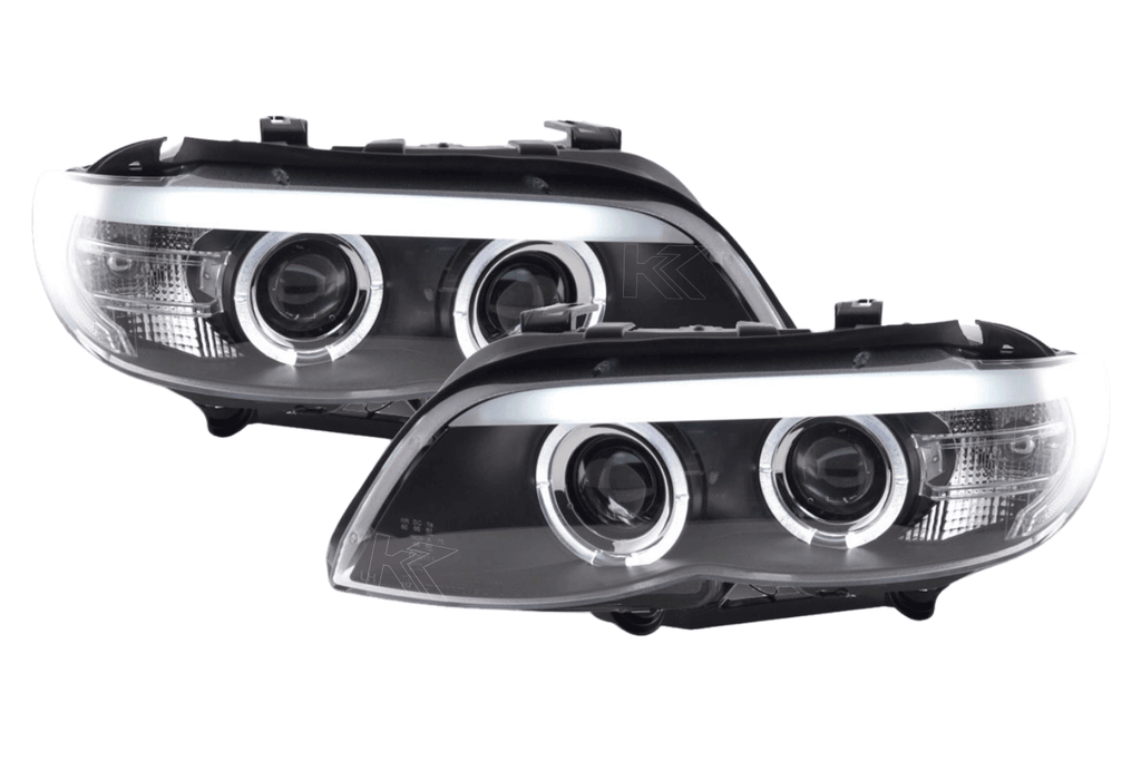 BMW X5 E53 Xenon Black Angel Eye LED Headlights (2003-2006)