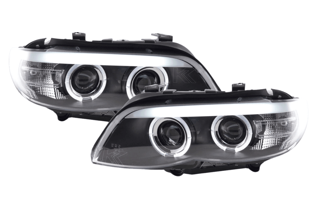 BMW X5 E53 Xenon Black Angel Eye LED Headlights (2003-2006)