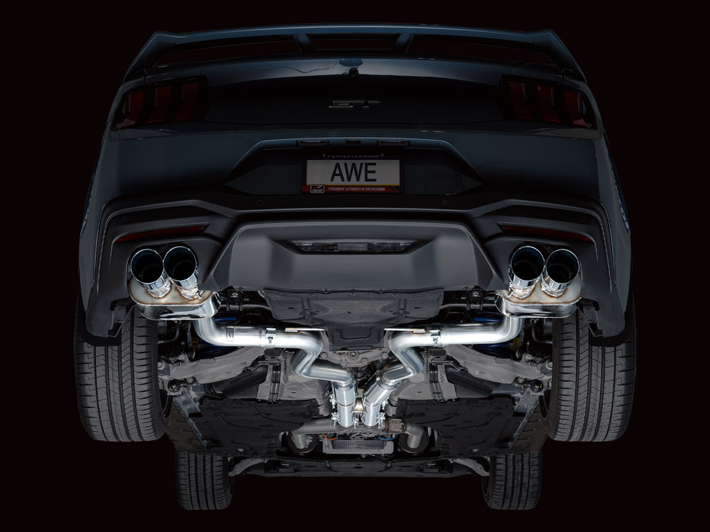 AWE SwitchPath™ Exhaust for S650 Ford Mustang GT Fastback - Quad Chrome Silver Tips