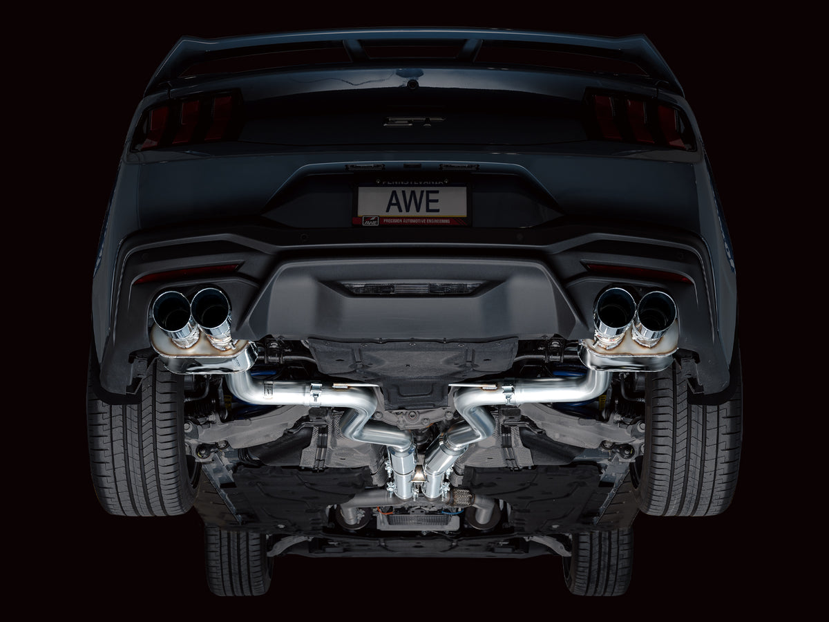 AWE SwitchPath™ Exhaust for S650 Ford Mustang GT Fastback - Quad Chrome Silver Tips