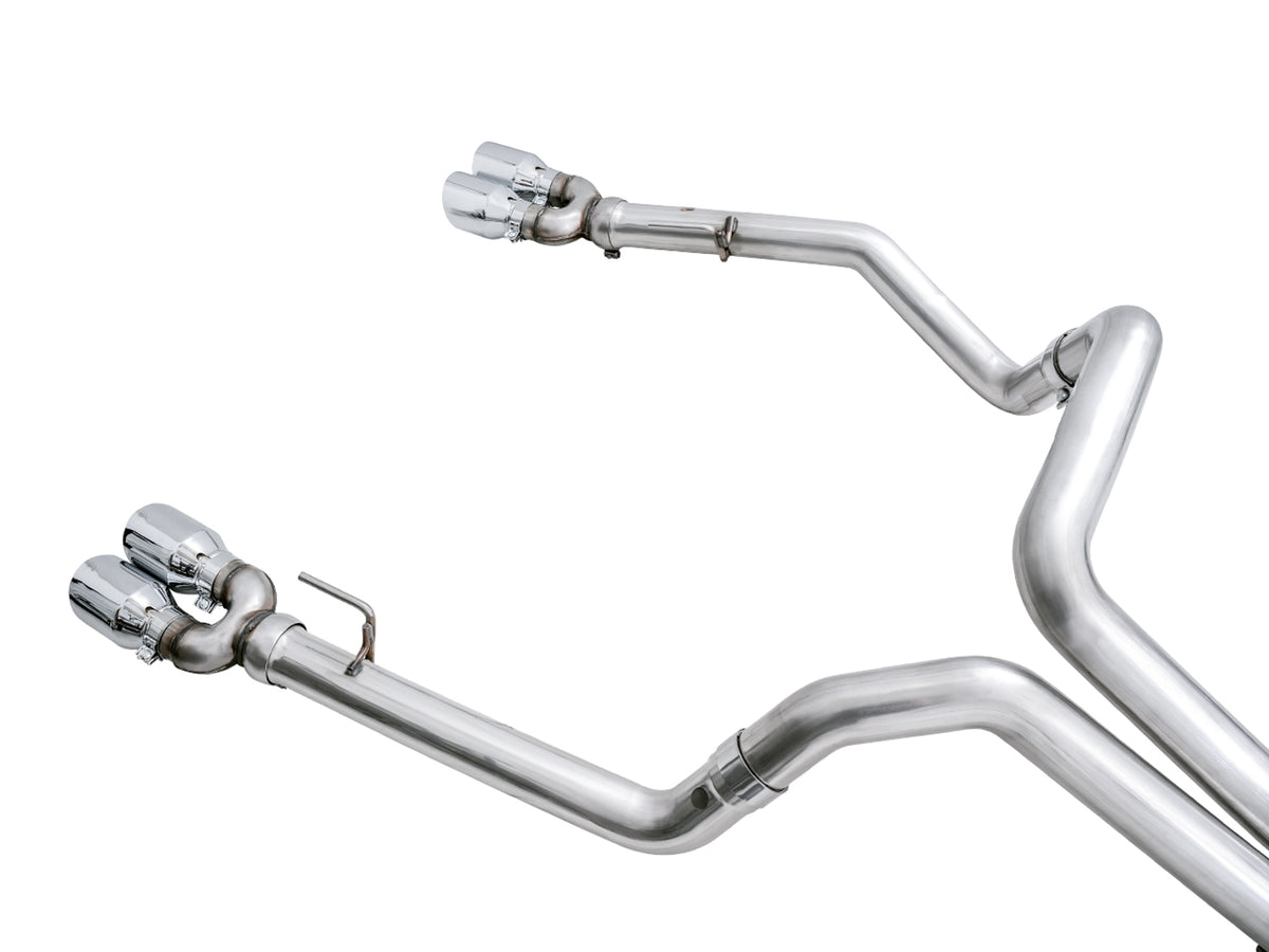 AWE 0FG Catback Exhaust for 4th Gen Silverado/Sierra 1500 6.2L (with bumper cutouts) - 4" Chrome Silver Tips