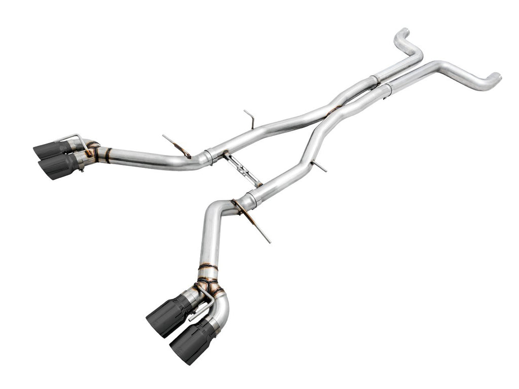 AWE Track Edition Catback Exhaust for Gen6 Camaro SS/ZL1/LT1, Quad Outlet - Non-Resonated - 4.5" Diamond Black Tips