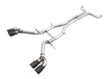 AWE Track Edition Catback Exhaust for Gen6 Camaro SS/ZL1/LT1, Quad Outlet - Non-Resonated - 4.5" Diamond Black Tips