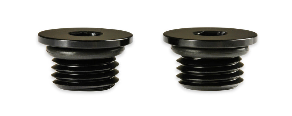-3 AN Port Plug w/ O-Ring Seal, Black Anodized Aluminum - 2 pieces