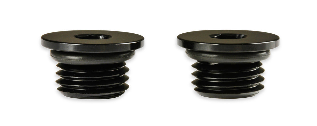-3 AN Port Plug w/ O-Ring Seal, Black Anodized Aluminum - 2 pieces