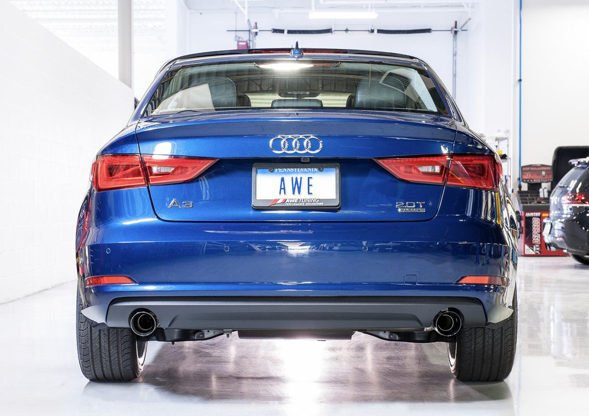 AWE Touring Edition Exhaust for Audi 8V A3 2.0T - 3.5" Chrome Silver Tips