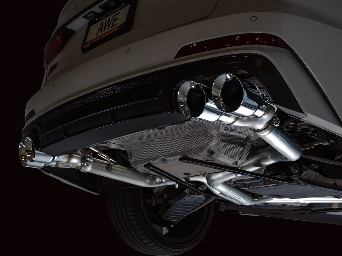 AWE Track Edition Exhaust for Audi C8 S6/S7 - 4.5" Chrome Silver Tips
