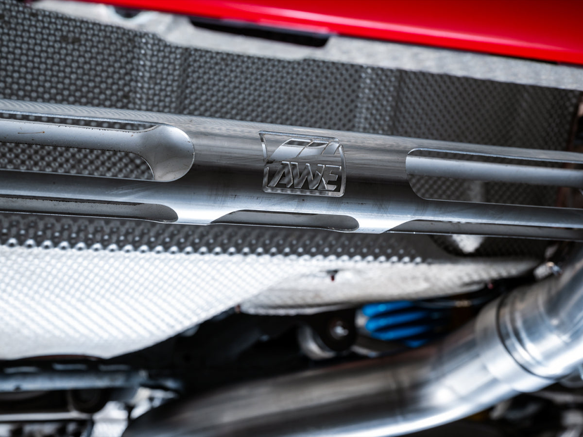 AWE Track Edition Catback Exhaust for BMW F8X M3/M4 - 4" Chrome Silver Tips