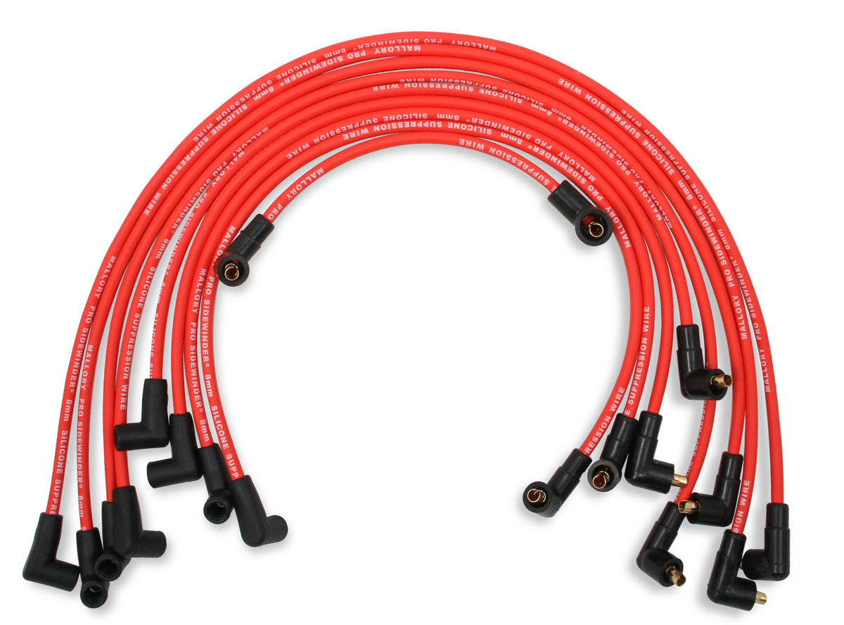 Mallory Pro Wires have an 8mm, red silicon jacket that are capable of withstanding temperatures up to 550°F and look great doing it.