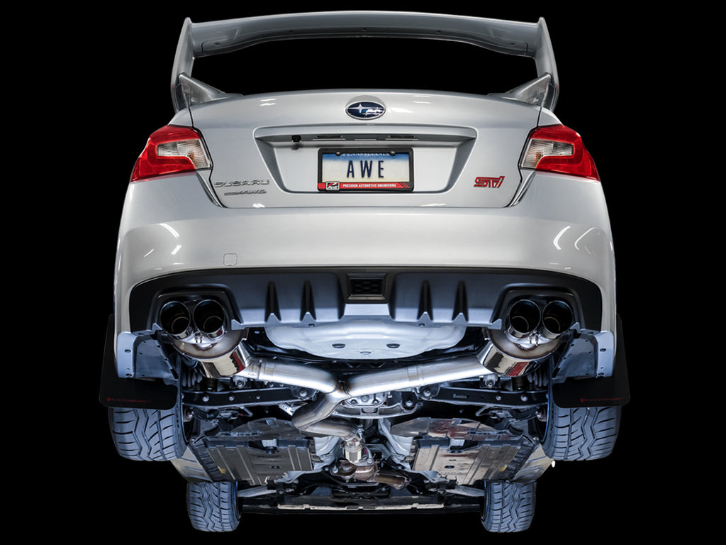 AWE Touring Edition Exhaust for VA STI / GV WRX / GV STI Sedan - 4" Chrome Silver Quad Tips
