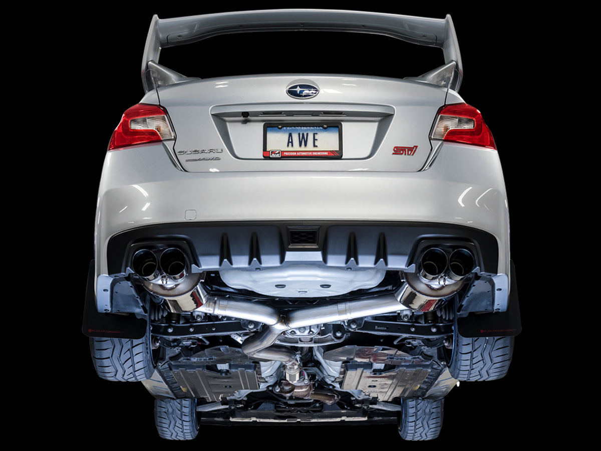 AWE Touring Edition Exhaust for VA STI / GV WRX / GV STI Sedan - 4" Chrome Silver Quad Tips