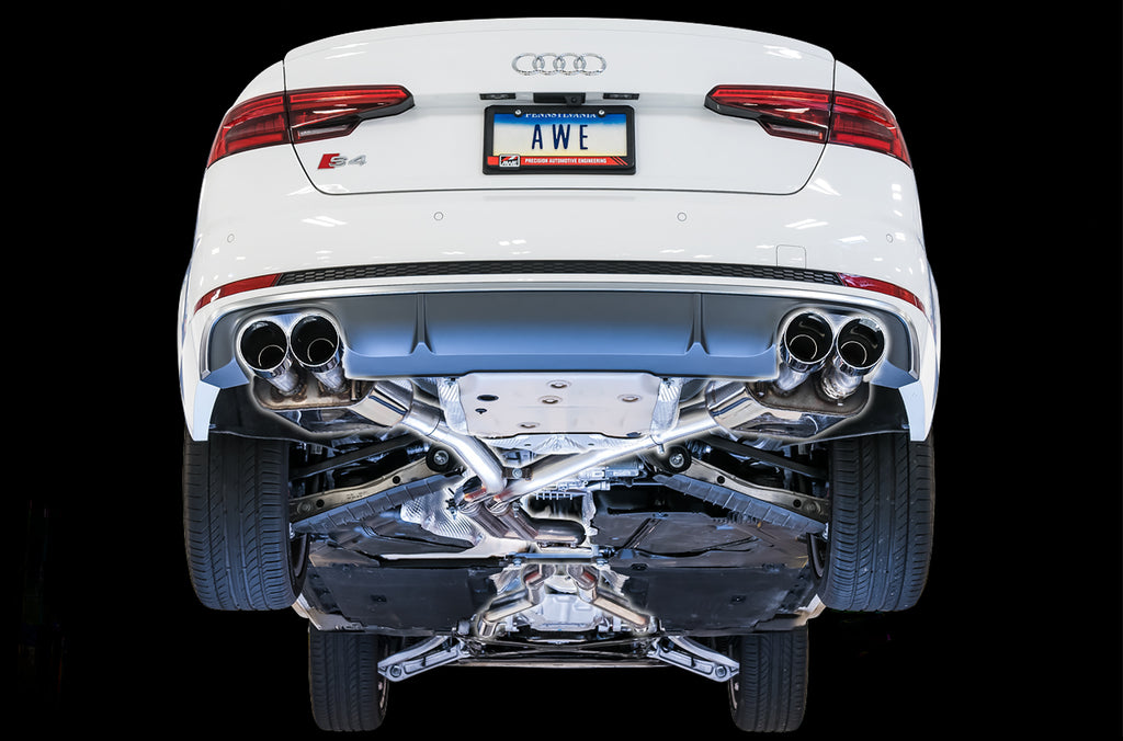 AWE SwitchPath™ Exhaust for Audi B9 S4 - Non-Resonated - 4" Chrome Silver Tips