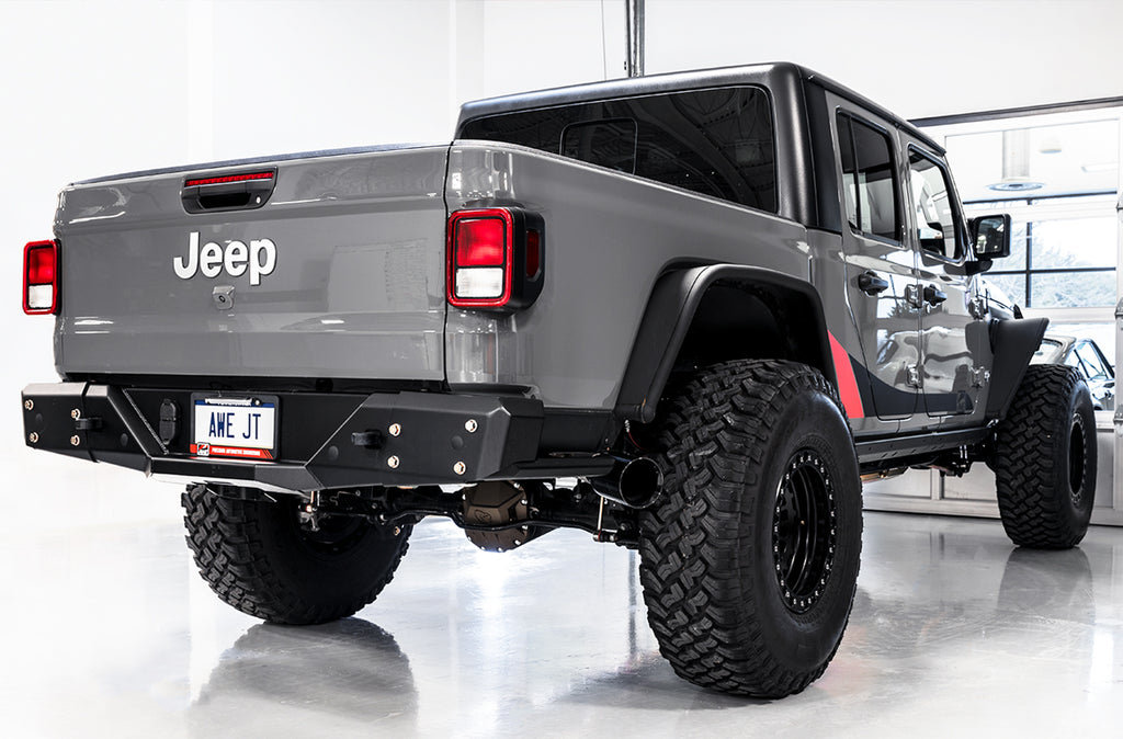AWE Tread Edition Catback Dual Exhaust for Jeep JT 3.6L - Diamond Black Tips