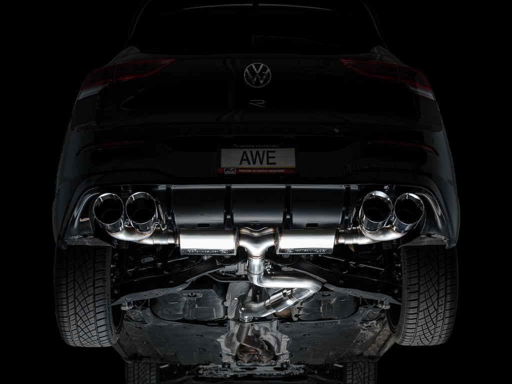 AWE Touring Edition Exhaust for Volkswagen MK8 Golf R - Chrome Silver Tips