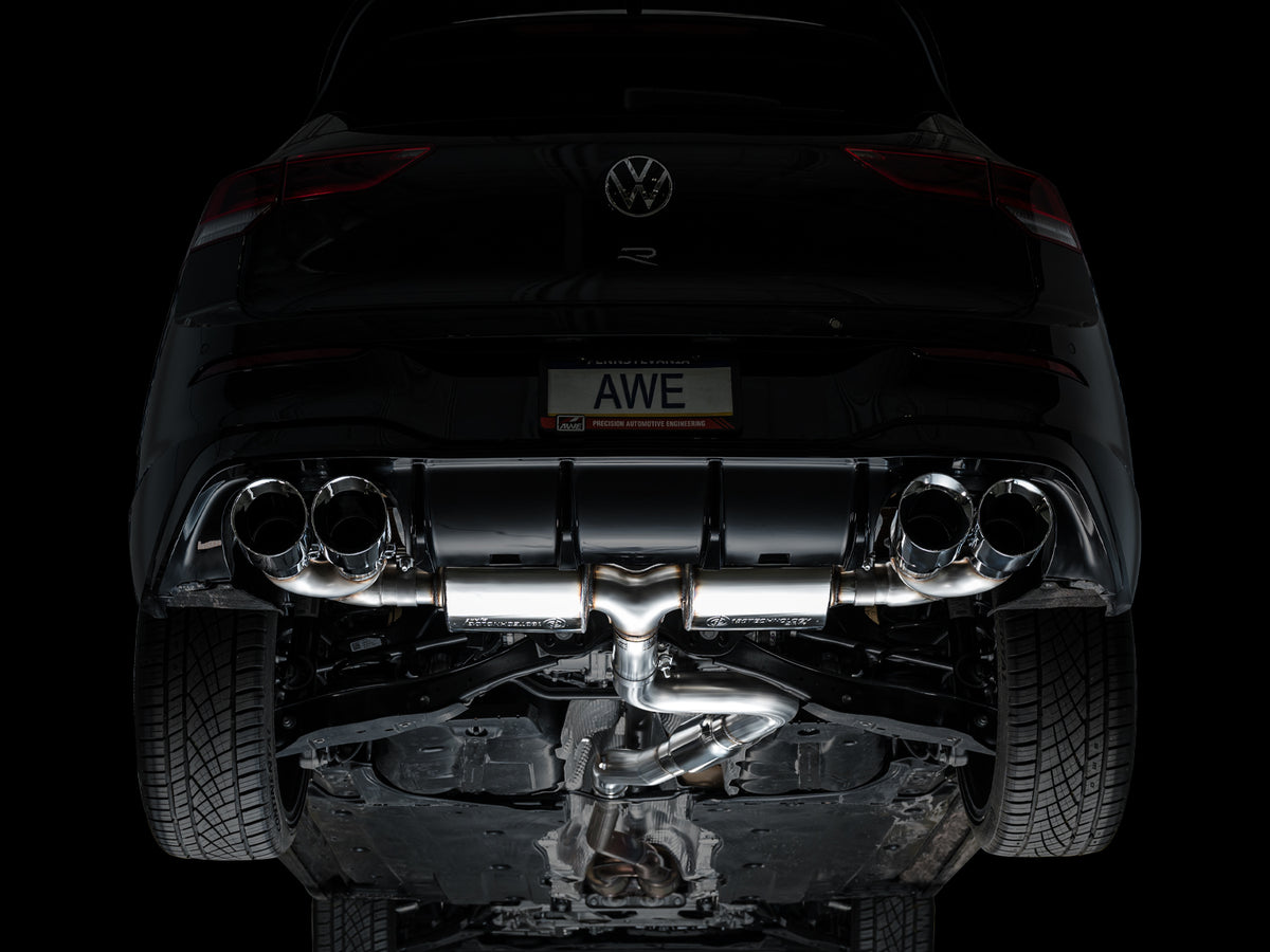 AWE Touring Edition Exhaust for Volkswagen MK8 Golf R - Chrome Silver Tips