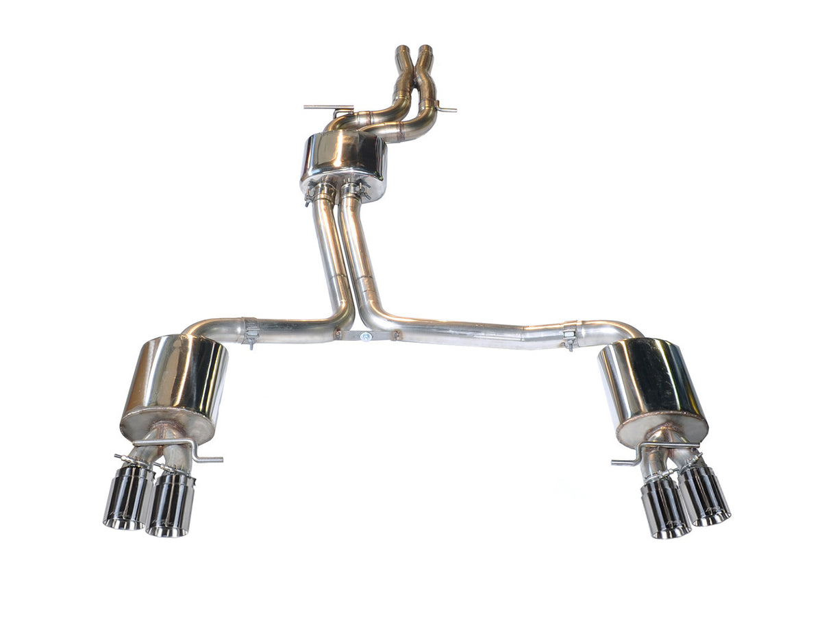 AWE Touring Edition Exhaust for Audi S5 3.0T - 4" Chrome Silver Tips