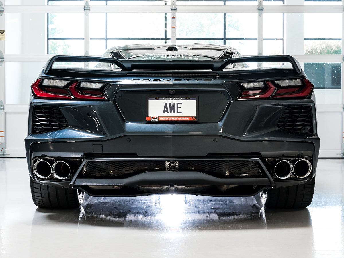 AWE Touring Edition Exhaust for C8 Corvette - 4.5" Chrome Silver Tips