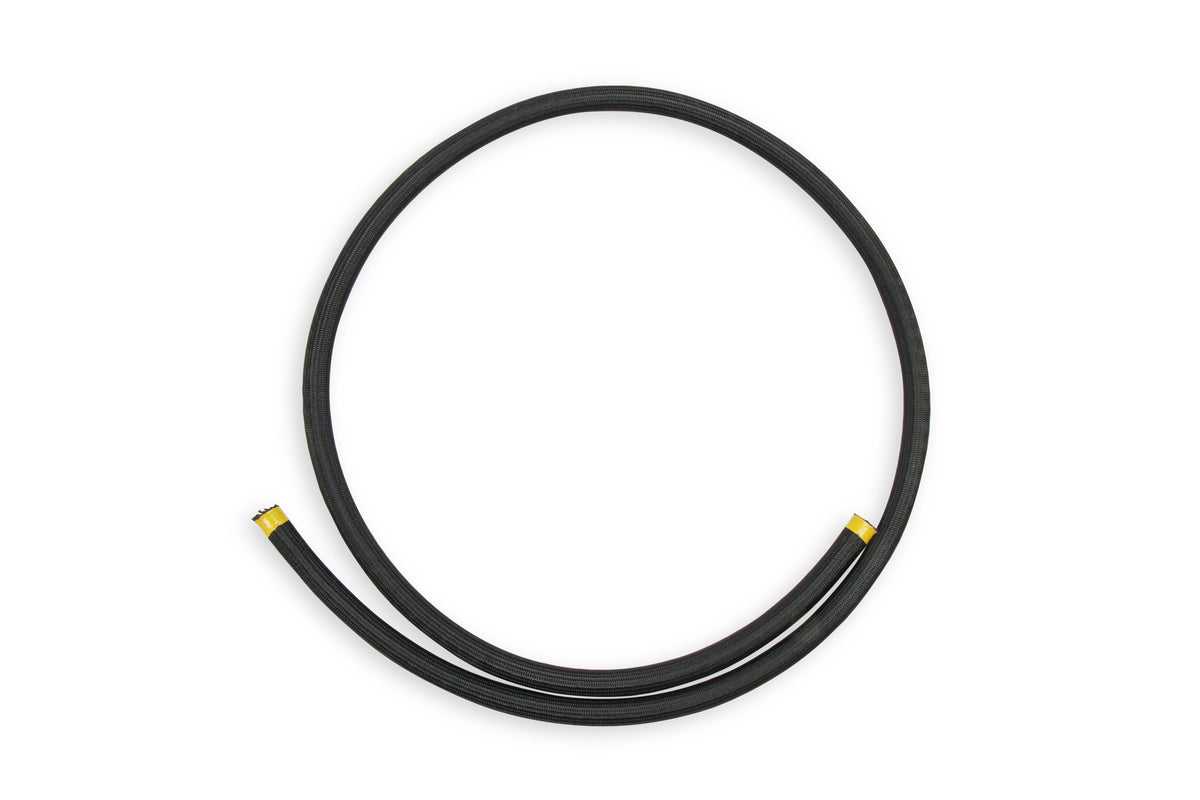 -12 Double-Helix Ribbed PTFE Hose, Black Polyester Braided, 250 PSI, 20FT