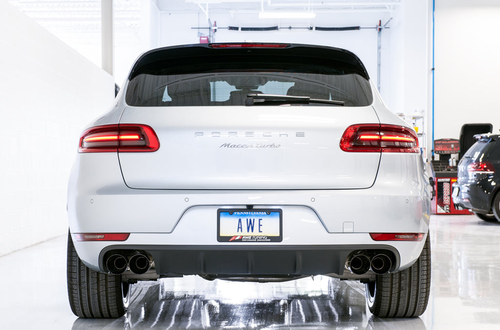 AWE Track Edition Axleback Exhaust for Porsche Macan S / GTS / Turbo - Diamond Black 102mm Tips