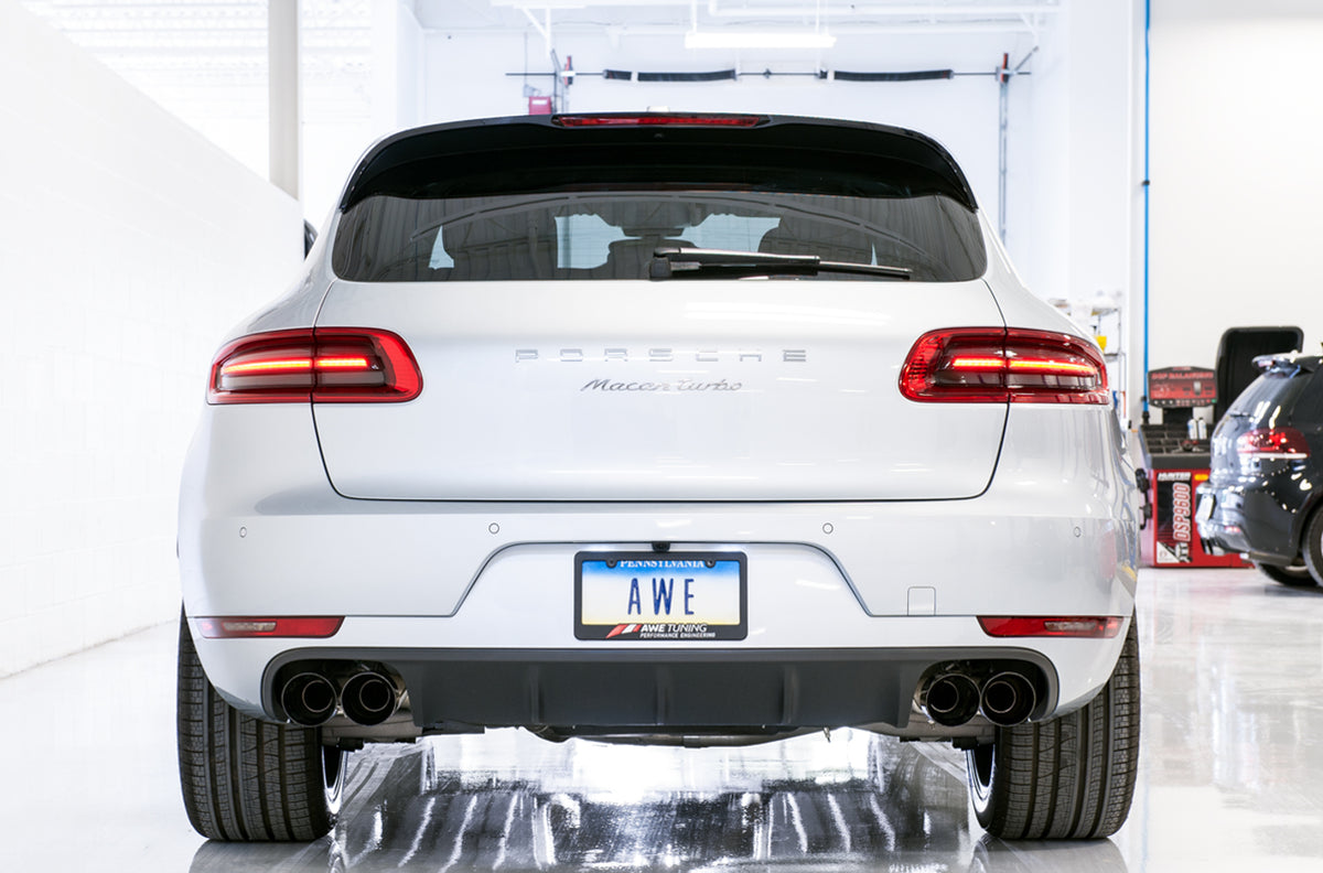 AWE Track Edition Axleback Exhaust for Porsche Macan S / GTS / Turbo - Diamond Black 102mm Tips