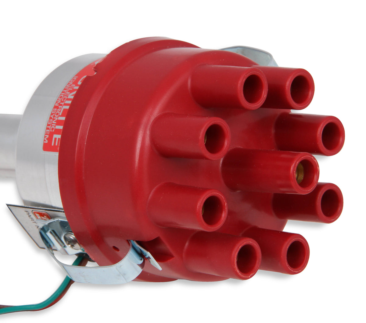 Mallory Unilite Distributor with built-in electronic ignition module.