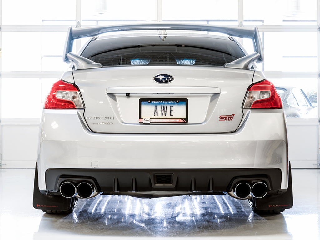 AWE Touring Edition Exhaust for VA STI / GV WRX / GV STI Sedan - 4" Chrome Silver Quad Tips