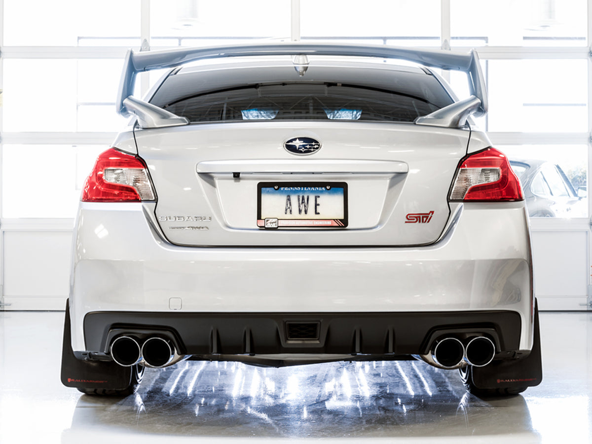 AWE Touring Edition Exhaust for VA STI / GV WRX / GV STI Sedan - 4" Chrome Silver Quad Tips