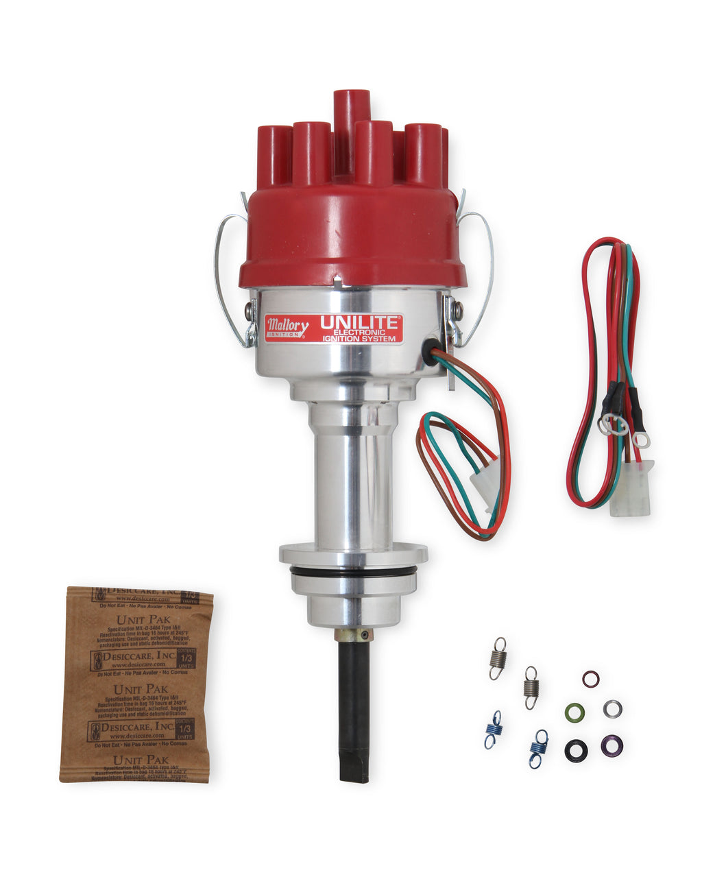 Mallory Unilite Distributor with built-in electronic ignition module.