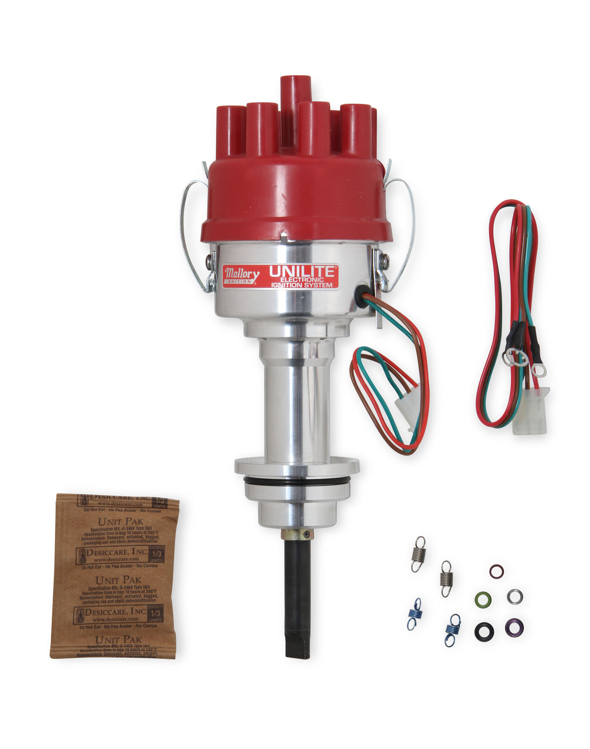 Mallory Unilite Distributor with built-in electronic ignition module.