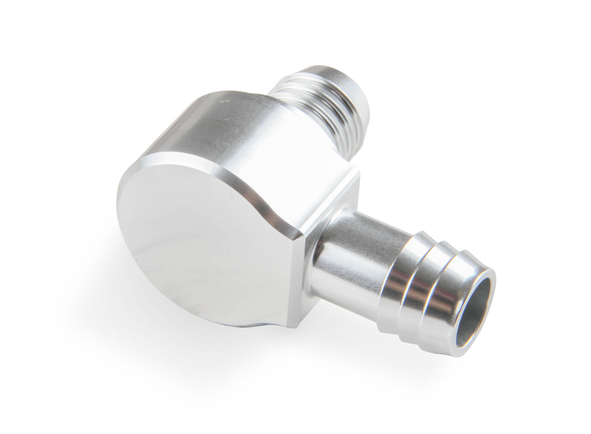 .588" Barb for Booster Grommet (fits Grommet w/ 13/16" OD on Booster), 1/2" Hose Barb for Engine Vacuum, Clear Anodized Finish, 1/2" Vacuum Hose Fits Most GM LS Engines