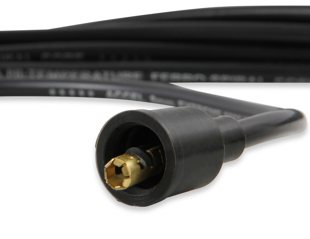 Spark Plug Wire Set - Universal - 135 Deg White Ceramic Boots - 9002C, Spark Plug Wires, Pro Fit Ceramic, Spiral Core, 8mm, Black, Set