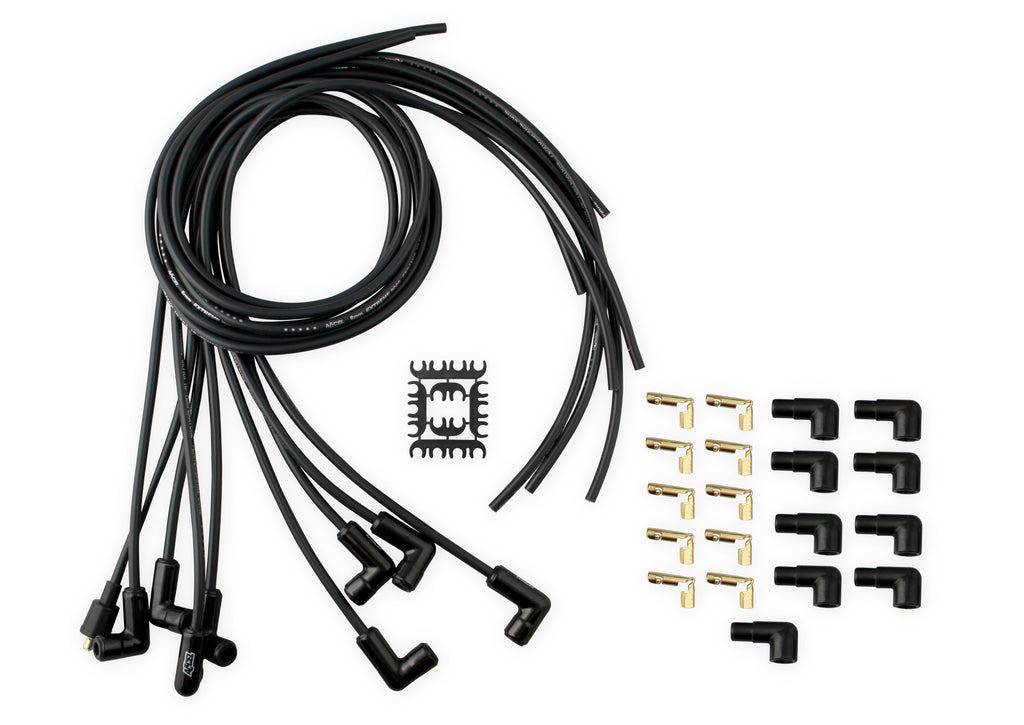 Spark Plug Wire Set - Universal - 90 Deg Black Ceramic Boots - 9001CK, Spark Plug Wires, Pro Fit Ceramic, Spiral Core, 8mm, Black, Set