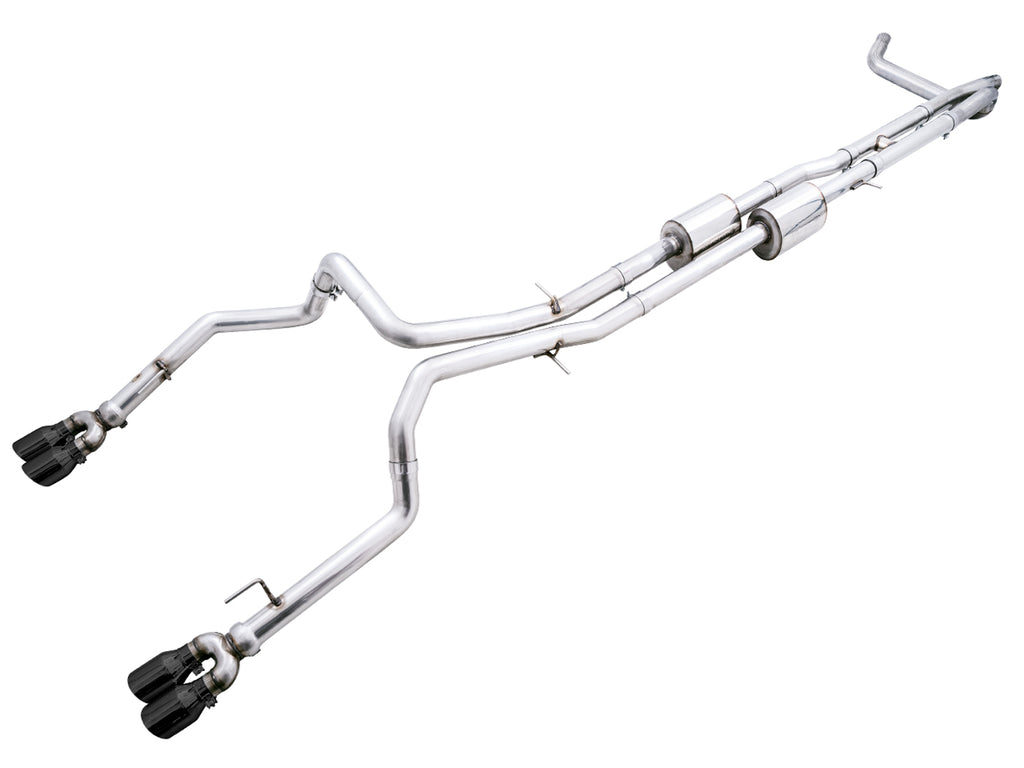AWE 0FG Catback Exhaust for 4th Gen Silverado/Sierra 1500 6.2L (with bumper cutouts) - 4" Diamond Black Tips