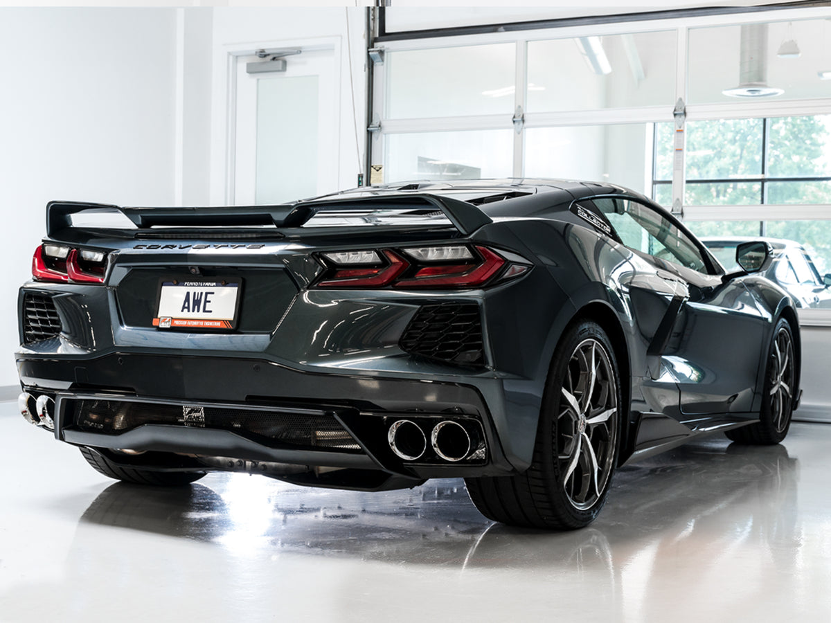 AWE Track Edition Exhaust for C8 Corvette - 4.5" Chrome Silver Tips