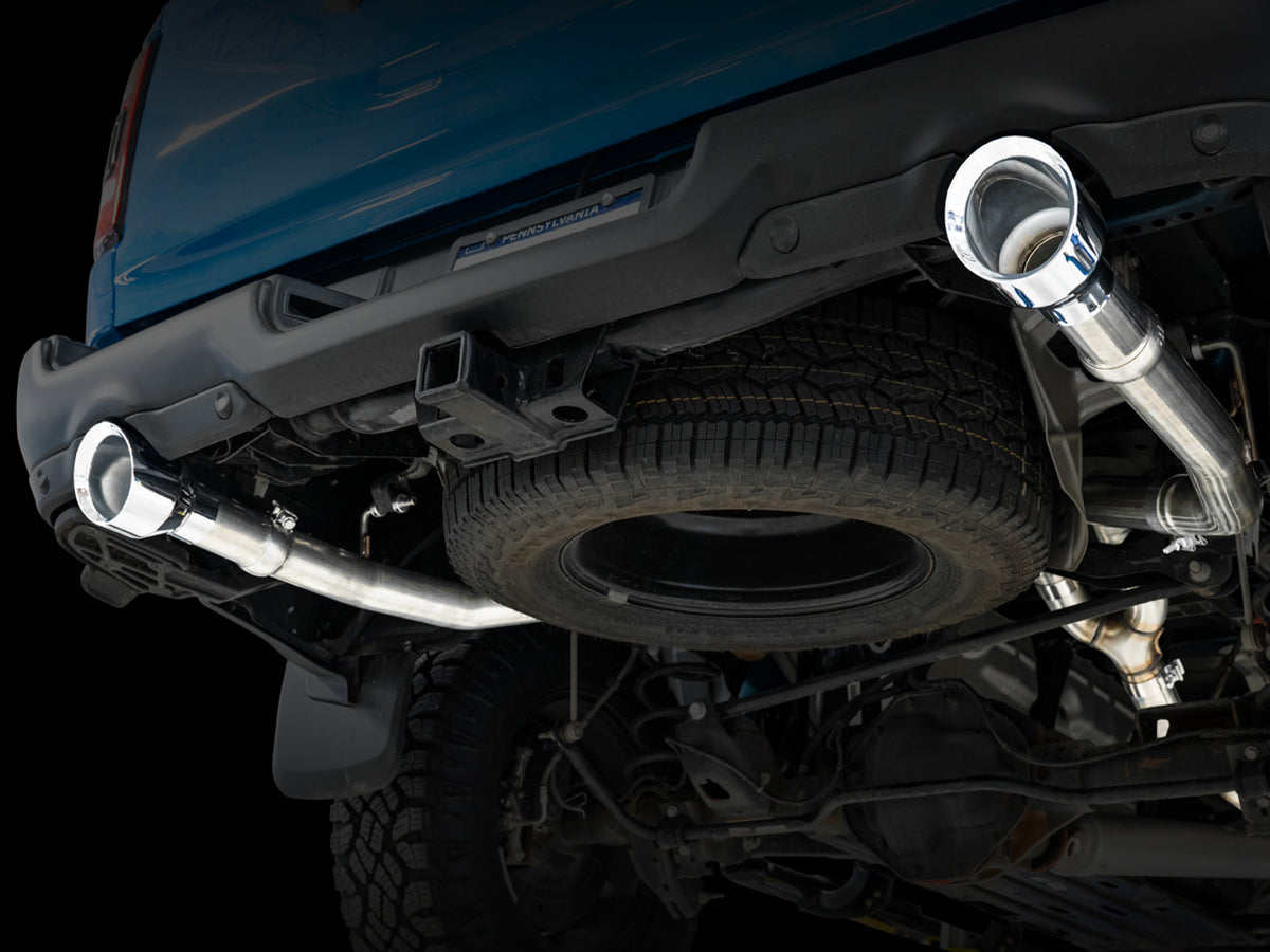 AWE 0FG Dual Rear Exit Catback for 4th Gen RAM 1500 5.7L (with bumper cutouts) - Chrome Silver Tips
