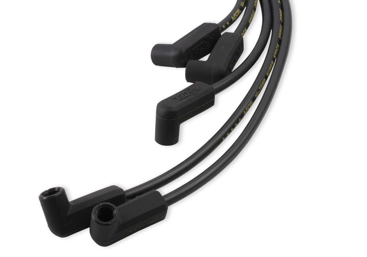 Spark Plug Wire Set- 8mm - Super Stock - Custom - Black Wire - Custom spark plug wire set - 500 Ohms/Ft Sprial Core - SBC 1987-1995 V8