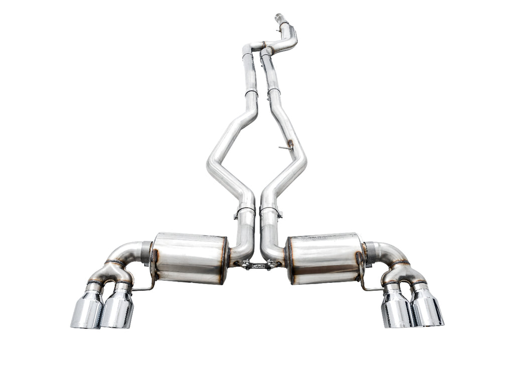 AWE Non-Resonated Touring Edition Exhaust for G2X M340i / M440i - 4" Chrome Silver Tips